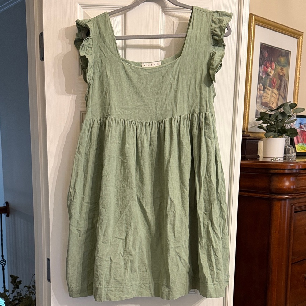 HYFVE Green Ruffle Sleeve Dress
